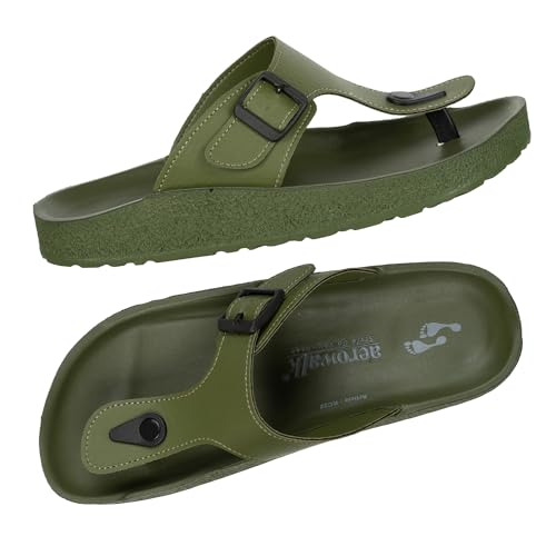 AEROWALK Stylish T-Shape Fashion Slipper for Men | Comfortable | Lightweight | Anti Skid | Casual Office Footwear (KC28)