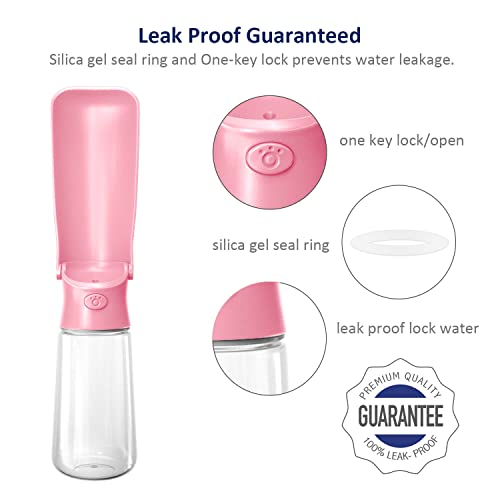 Image of WePet Foldable Portable Dog Water Bottle Puppy Water Dispenser with Drinking Feeder, 19 OZ, High-Temperature Resistant Leak Proof for Pets Outdoor Walking, Hiking, Travel, Food Grade Plastic BPA Free