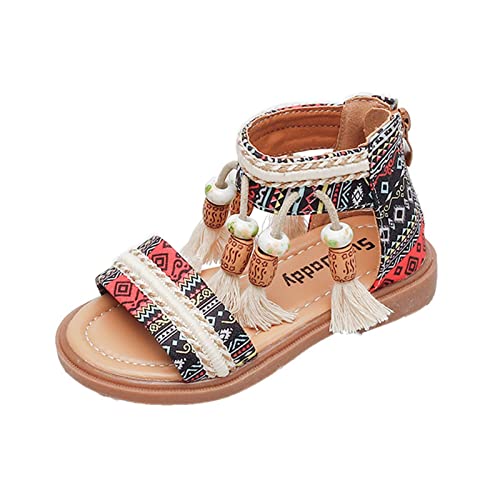 Girls Sandals Girls Open Toe Sandals Stilettos Fashion Tassel Ankle Strap Pumps Back Zip Little Girls Sock