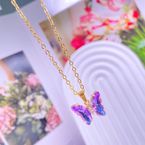 Image of Butterfly Jewelry Gifts - Butterfly Necklace Bracelet for Women