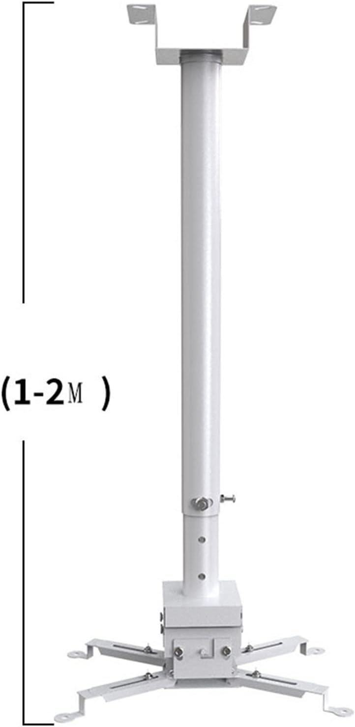 Supporto per TV da soffitto, regolabile, supporto per proiettore da soffitto, multifunzionale, esteso, telescopico, fisso, nero, 0,5 (nero 1)