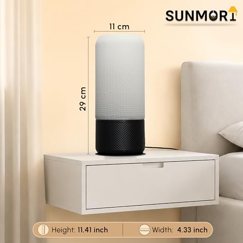 Image of Modern Ambient Table Lamp /Stylish Bedside Desk Lamp /Gentle Warm Glow & Energy-Efficient Lighting /Perfect for Side Table /Bedroom /Living Room /Home Decor /Study & Office - (White)