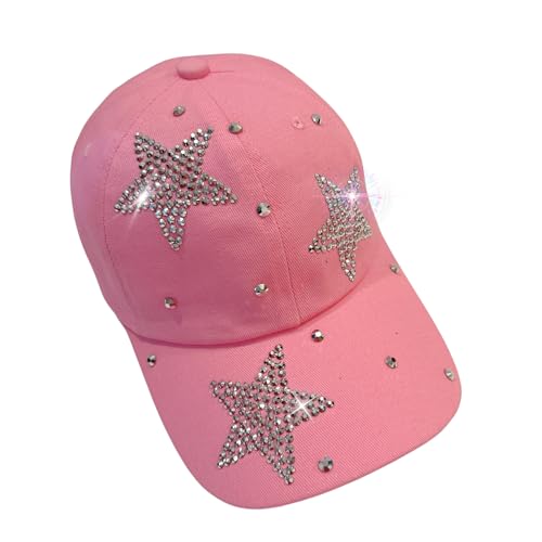 Casquette baseball strass chapeau jean vieilli femme fille triple étoile