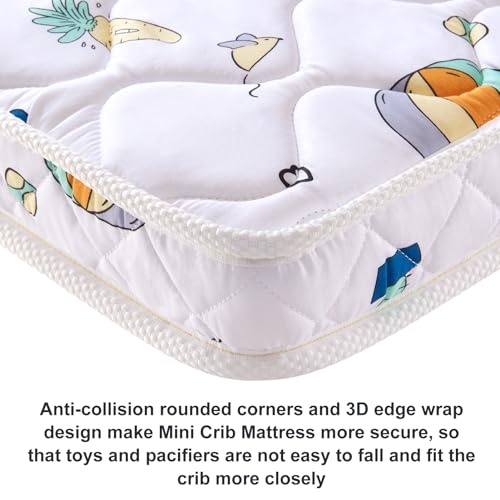 Image of Mini Crib Mattress 38 inch x 24 inch x 4 inch- Firm Support and Comfort Premium Foam,Noiseless and Odorless,Hypoallergenic Mini Crib Mattress,Fits Mini and Portable Cribs,Dual Sided with Soft Breathable Fabric