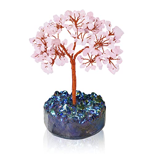 YATSKIA Rosenquarz Baum, Kristall Dekor Chakra Baum des Lebens Cover