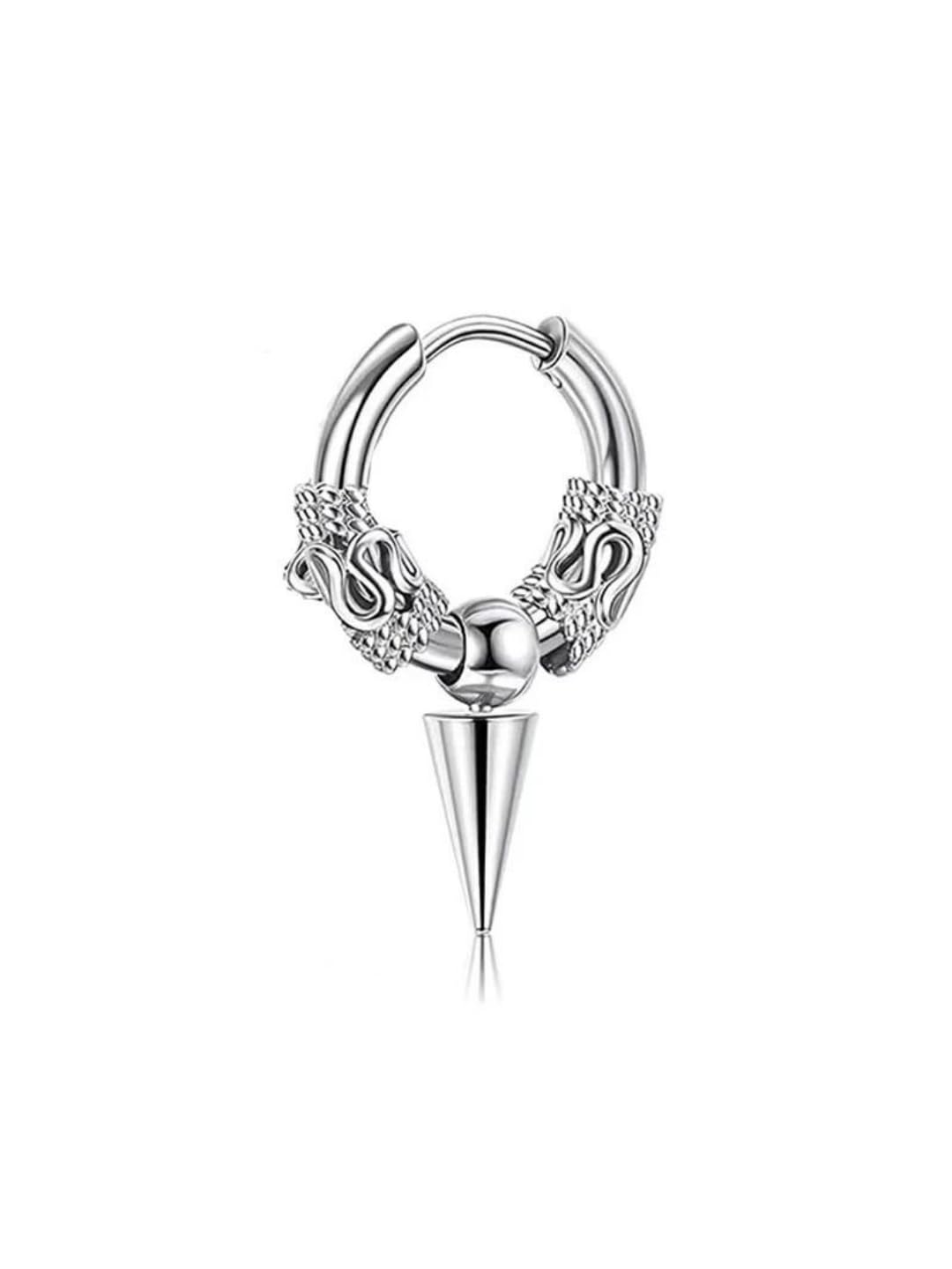 ALPHA Anti Tarnish Single (1 Side) Dagger Earring for Men | Ear Hoop And Stud for Man | Stylish Fashion Jewellery Accessories for Boys | Minimal Jewelry | Ideal for Gifting | Gift for Diwali, Christmas, Marriage, Birthday-image-28