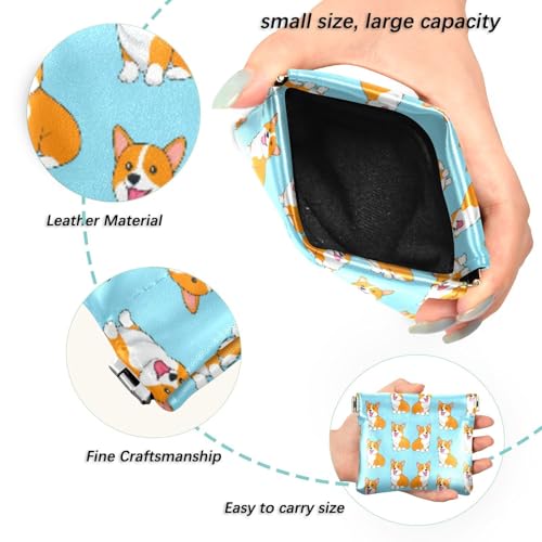 Cute Cartoon Dog Coin Purse Leather Pouch Change Purse, Squeeze Coin Pouch for Cards, Keys & Lipsticks, Unisex2