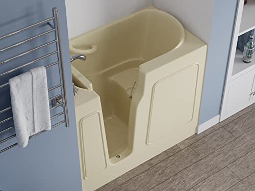 26 In. X 46 In. Left Drain Quick Fill Walk-In Soaking Tub In Biscuit #TOP2