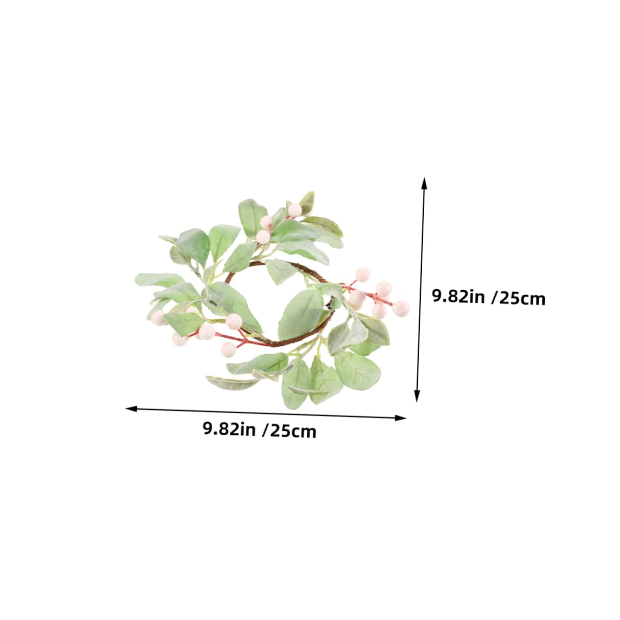 VINTORKY Faux Floral Greenery Candle Ring Berries Candle Holder Ring Decorative for Christmas Table Centerpiece