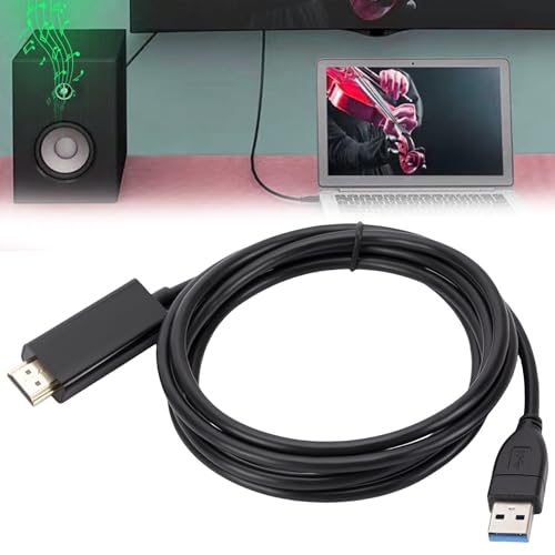 WIYETY Adattatore da USB a HDMI: cavo adattatore USB 3.0/2.0 a HDMI, cavo HDMI, cavo 1080P, cavo videoproiettore, per PC, laptop HDTV TV, compatibile con Windows