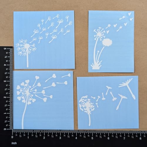 Image of Dandelion Blowing Decal 4 Pack: White, Small (3.5 inch) Vinyl Decals for Car Tumbler Laptop