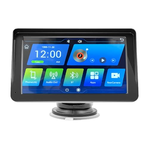 EVCONN 7'' Wireless CarPlay CarPlay Screen for Car, Apple CarPlay & Android Auto, Portable HD Touch Screen Car Stereo with Bluetooth, Navigation, Voice Control, GPS Navigation, FM