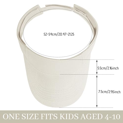 Dxhycc 2 Pack Kids Sun Visor Hats for Girls Boys, Adjustable Cotton Summer Tennis Golf Visor Hat Sports Sun Caps2