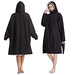 Oksun Waterproof Swim Parka, Windproof Surf Poncho Warm Coat, Recycled Fabric Water Resistent Oversized Sherpa Lining Jacket - Image 5