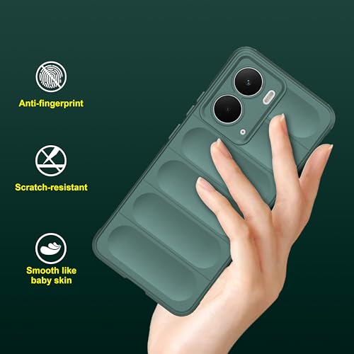 Image of amazon basics Back Case Cover for Realme P3 5G | Compatible for Realme P3 5G Back Cover | Liquid Silicon Magic Case with Camera Protection | Dark Green