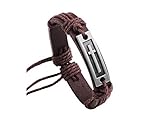 Caiyao Fashion Cross Leather Bracelet Alloy Cross Religious Gifts for Men Jewelry-Brown