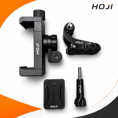 Image of HOJI Phone Bike Mount Adapter Kit - Universal Cell Phone Holder Clip with Go- Pro j-Hook, Flat & Adhesive Mounts, Thumbscrew