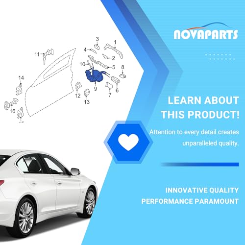 Image of NOVAPARTS Door Lock Latch Actuator Front Passenger Side 80500-4HB0A for 2014-2020 Infiniti Q50 Front Right RH Side Door Latch Assembly Replaces # 805004HB0A