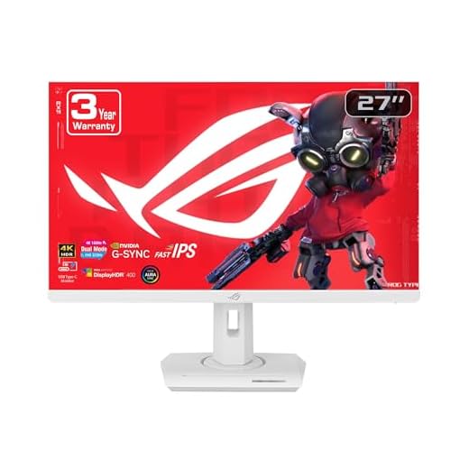 ASUS ROG Strix 27” 4K HDR USB-C Gaming Monitor (XG27UCG-W) – White, UHD (3840x2160) Dual Mode (4K 160Hz or FHD 320Hz), 1ms, Fast IPS, ELMB Sync, G-SYNC Compatible, AI Gaming, 3yr Warranty
