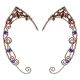 Holibanna Elf Ear Cuffs Christmas Elf Fairy Earrings Cuff Wrap Clip on Filigree Earrings for Christm