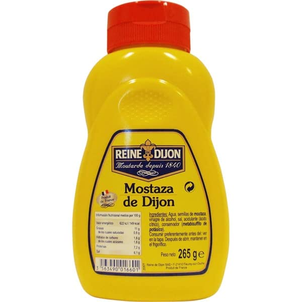 Reine Dijon - Mostaza Fuerte de Dijon - Producto de Francia - 255 Gramos