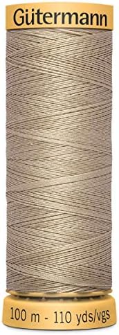 100% Natural Cotton Thread by Gutermann for Sewing and Quilting - 100m Spools - Colour Number WHT - 1 x 100m Spool