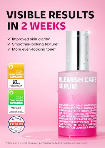 ISOI Blemish Care Up Serum for Face, Vegan Hydrating Serum for Smooth & Glass Skin Effect, Skin Barrier & Moisture Balance for Women, Arbutin & Rose Otto Oil, Korean Skin Care (1.18 fl. oz, 35ml)