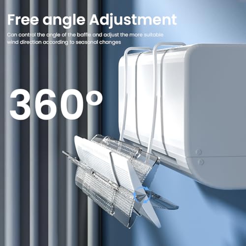 Image of HASTHIP Plastic Air Conditioner Deflector 22-32 inches Retractable Wind Deflector Adjustable Angle Design Universal Hanging Air Conditioner Wind Deflector for Room Bedroom Office