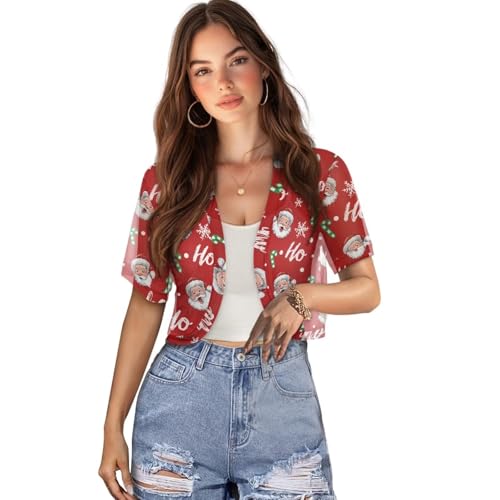 Image of Womens Short Sleeve Bolero Shrug Open Front Knit Cropped Cardigan Shoulder Cover for Dress Cute Casual Knit Cover Up