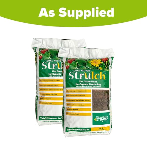 YouGarden 2 x 100L Strulch Straw Mulch in 9kg Bags, Natural Straw Mulch for Gardens Perfect as a Natural Slug and Snail Deterrent, Mulches for Gardens UK