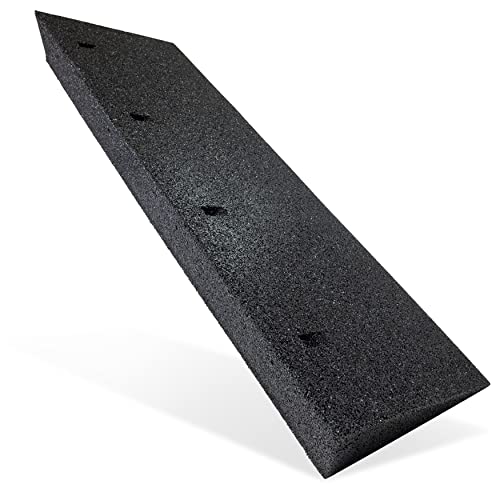 HASKYY Bordsteinrampe Gummi schwarz I Breite: 100 cm I Höhe: 110mm I Rampe Gummikeil Rollstuhlrampe Auffahrrampe Auffahrkeil Auffahrhilfe Türschwellenrampe Autorampe