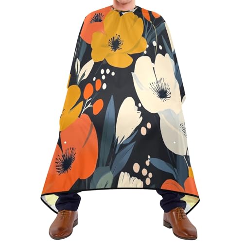 Kigai Hair Cutting Cape for Men & Women Colorful Flowers Waterproof Barber Cape Professional Hairdressing Salon Styling Cape with Adjustable Closure Snap