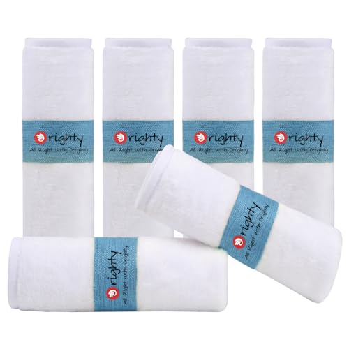 Image of Orighty Baby Washcloths 6 Pack, Ultra Soft Flannel for Delicate Skin, Baby Wash Cloths for Newborns & Infants, Multi-Purpose Baby Bath Towels, Face Towels, Face Cloths, Baby Registry as Shower (White)