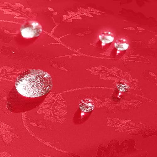 MATIRUG Christmas Tablecloth Rectangle 52x70,Wrinkle Free,Spillproof Winter Jacquard Table Cloth for Xmas New Year Holiday Dinner,Red – Image 5
