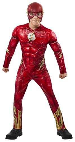 Rubies THE FLASH (MOVIE) COSTUME disfraz infantil, licencia oficial, Jumpsuit con pecho acolchado, 1/2 Máscara, para carnaval, fiestas, cosplay