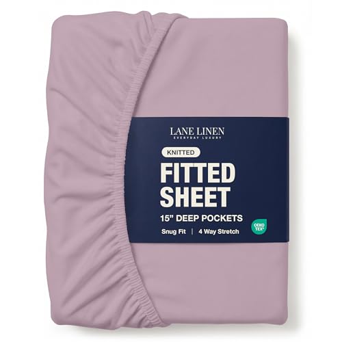 Twin XL Deep Pocket Fitted Sheet - Jersey Knit, 4 Way Elastic Stretchable - Perfect for Thick...