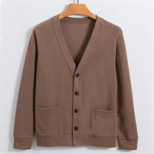 Knitted Sweater Cardigan Men Autumn Solid Casual Man Clothes Fashion Cotton V-Neck Collar Sweater4