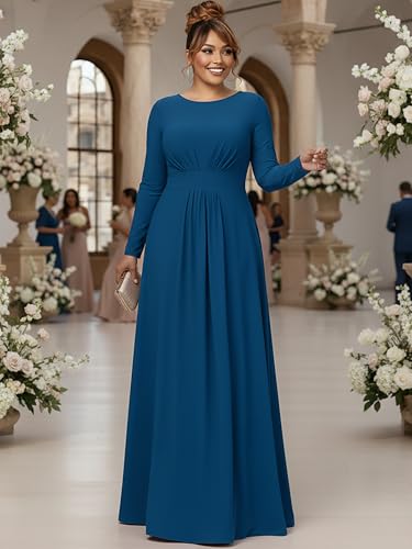 Image of KOH KOH Womens Long Sleeve Flowy Empire Waist Fall Winter Maxi Dress Gown
