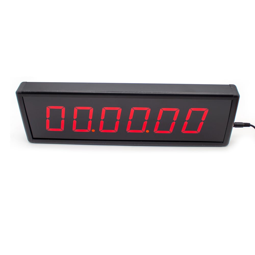Minuterie de Compétition, Compte à Rebours, Chronomètre, Affichage Numérique LED, équipement de Synchronisation Vocale avec Télécommande(Plugable, 6 Chiffres)