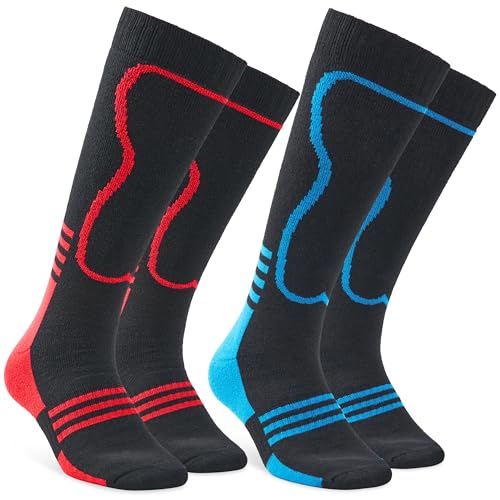 CityComfort Calcetines de Esquí para Hombre, Multipack Calcetines Termicos Hombre Invierno - Calcetines de Esqui Unisex 39-45 (Múltiples - Paquete de 2)