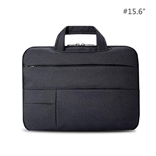 Nosii Ordinateur Portable Portable Sac à Main Sac d'ordinateur Portable Housse étui Protecteur Multi-Poches pour 13 Pouces 14 Pouces 15 Pouces PC (Color : Black, Size : 15.6")