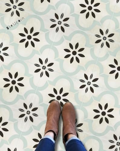 Image of Moroccan Tile Stickers | Waterproof Self Adhesive Peel & Stick Tile Decals for Kitchen Backsplash, Bathroom Wall, Floor, Furniture & Glass (4x4 Inch, Design 16, 36 Pic)