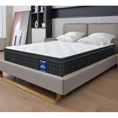 12 Inch Black Twin Spring Mattress,Medium Firm with Gel Memory Foam,Individually Pocketed Coil,Fiberglass-Free Fire Retardant CertiPUR-US Certified,75"*39"*12"