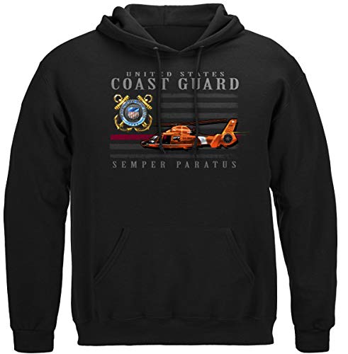 Erazor Bits Coast Guard Tee Shirts Veteran Hoodies - Coast Guard Hooded Sweatshirt -Black Xx-Large thumb #1