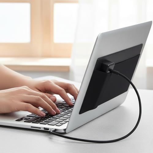 3-Pockets Mouse Holder for Laptop Stick on, Adhesive Mouse Pouch for Laptop, External Hard Drive Accessory Storage Sleeve Pocket for Mouses HDD SSD USB Drive Cables