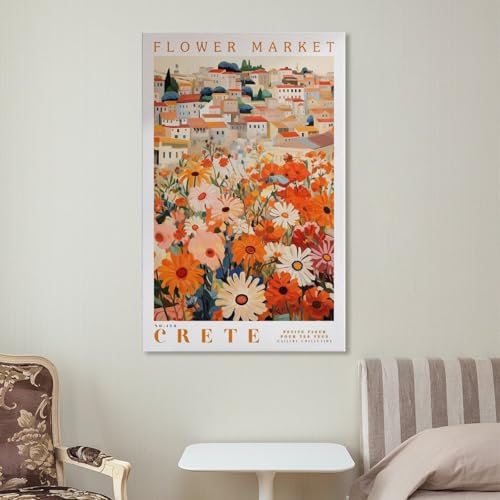 Marché aux fleurs de Crète impression haute définition sur toile