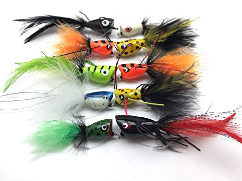 Pesca Bass Pike Moscas 10 Unidades Poppers tamaño 4 Salada Trucha Perca Unidades Cover