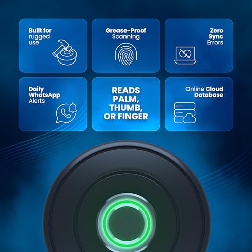 Image of Payroll Attendance Machine + Software, 12 Months Subscription Included, Biometric Device, Employee Time Tracking Device, Payroll Solution for SMBs