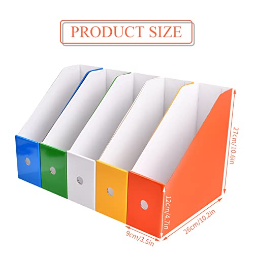 Lot de 5 Porte-revues Boîte en Carton imperméable pour Stockage Fichiers et Magazine Support Maison Bureau École, Multic