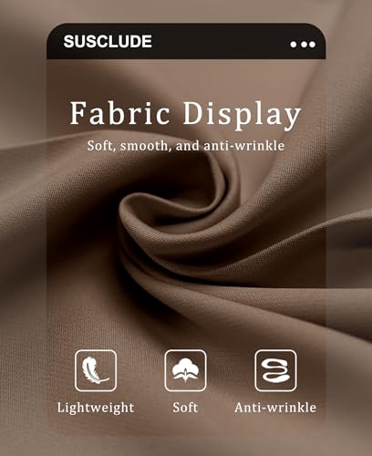 Susclude Wide Leg Baggy Mens Dress Pants Pleated Casual Relaxed Fit Pants for Men Summer Elastic Waist Y2K Brown Trousers